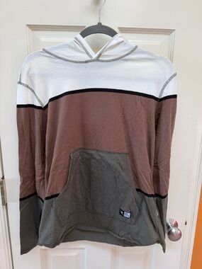 Rip Curl Men's White, Brown & Gray Colorblock Hooded Long-Sleeve